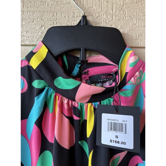 Trina Turk womens Short Halter Mini Dress size Small Hana Hou Floral Jersey $168 - Picture 7 of 9